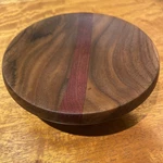 Handcrafted Exotic Wood Dish Walnut Maple & Purple Heart Signed Made In Az (usa). Fixed Price $42.95.