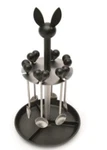 Lover By Berghoff 7PC Stainless Steel Coffee Tea Spoon Set Black With Stand. Fixed Price $55.00.