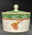Wedgwood Covered Round Box Sugar Bowl Jar Winter Festival Porcelain England. Fixed Price $39.99.