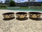 New Set Of 3 Temptations - Old World Vivid Brown 6 1/2" Soup Cereal Bowls. Fixed Price $25.00.