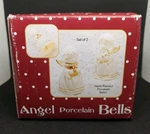 Vintage Giftco 1970S Set Of 2 Angel Bells Porcelain Hand Painted 3.5" Cream Gold. Fixed Price $12.87.