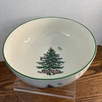 Spode Christmas Tree 8" Medium Round Serving Bowl Green Trim Nwob. Fixed Price $20.00.