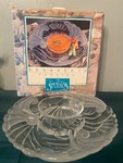 Vintage Crystal Clear Studios - Seabreeze Frosted Chip Tray 13" Nib. Fixed Price $15.95.