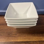 4 Libbey 20 Oz Slate White Square Porcelain Bowls, SL-19. Fixed Price $24.99.