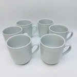 (6) Better Homes & Gardens Sophia White Beaded Coffee Mugs - 4 Tall Set. Fixed Price $29.99.