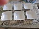 Home China Porcelain Basic White Square 4" Cereal Bowls Set Of 6. Fixed Price $25.49.