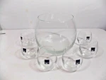 Leonardo Glass Punch Bowl Set Caribean Clear With 6 Cups. Fixed Price $24.00.