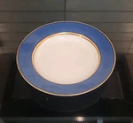Fitz & Floyd Japan Renaissance Blue W/gold Rim 9" Soup Dessert Bowl FF26 (B3-A7. Fixed Price $38.99.