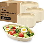 Karat Erath KE-BBB28-FF Pfas Free 28OZ Bagasse Bowl, Burrito Disposable 300. Fixed Price $40.00.