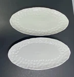 Set Of Red Vanilla 14.25 Marble White Oval Serving Platter RV750-314. Fixed Price $45.00.