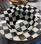 Mackenzie Childs Courtly Check Salad Serving Bowl 12IN Round X 4IN. Fixed Price $99.00.