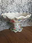 Tabletop Unlimited English Garden Ceramic 10" Pedestal Bowl Vtg Don Swanson Read. Fixed Price $19.00.