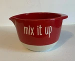 Tabletops Gallery Stoneware 'mix Up' Red & White Mixing Bowl 5" Tall / 7" Dia. Fixed Price $37.50.
