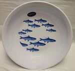 Caskata Melamine School Of Fish Pasta Serving Bowl Nautical Coastal Blue 13". Fixed Price $54.99.