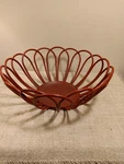 Metal Wire Fruit Bowl Basket, Matte Red, Sturdy. Fixed Price $18.00.