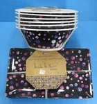 Nicole Miller 10PC Purple Pink Dot Galaxy Melamine Appetizer Plates & Bowls Set. Fixed Price $25.00.