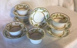 Antique O&eg Royal Austria 6 (six) Custard Fruit Ramekin Bowl Underplate Sets. Fixed Price $24.97.