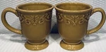 Lot 2 Chris Madden Jcp Home Light Yellow Pedestal Coffee Cups Mugs Ec!. Fixed Price $15.00.