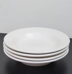 Homer Laughlin 9 Best Restaurant White Soup /salad Bowls Large Rim Set Of 4. Fixed Price $40.00.
