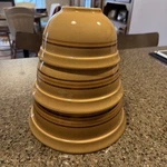 Discontinued Pfaltzgraff America Nesting Mixing Bowls Set 454-456-458. Fixed Price $124.99.