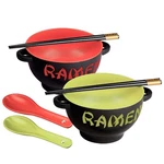 World Market Japanese Ceramic Ramen Bowl Set Of 2 - Soup Spoon And Chopsticks.... Fixed Price $40.15.