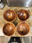 Mountain Woods Acacia Bowls Set Of 4 7 Solid Salad / Serving. Fixed Price $74.99.