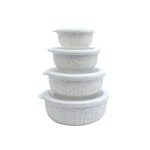 Cook With Color Prep 8 Piece Set - Wide Bowls, Speckled White. Fixed Price $37.33.