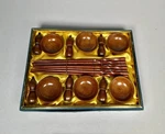 Vintage Wooden Asian Rice & Chopsticks Set 12 Serving Bowls. Fixed Price $34.00.