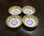 Set (4) Cadeaux Melamine Palermo Lemon 7.5" Soup, Cereal Bowls. Yellow, Blue. Fixed Price $49.95.