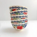 Set Of 5 The Pioneer Woman Melody Floral Bowls Blue Red Footed Scalloped Ceramic. Fixed Price $54.99.