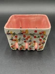 Anthropologie Floral Ceramic Berry Basket Red Motif 2.5"X4"X4" New. Fixed Price $34.99.