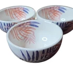 Set Of 3 Tag Ltd. Mini Bowl With Tropical Fern Design 4" Diameter, G91986. Fixed Price $10.72.