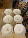 Set Of 6 Riva Designs Tulips Bowls Japan 7 5/8". Fixed Price $22.95.