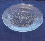 Vtg Pasari Crystal Livia Coupe 9" Serving Bowl Soup Salad Clear Glass Roses. Fixed Price $15.00.