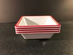 Lot Of 4 Rectangle Red Flower Melamine Bowls. Fixed Price $9.99.