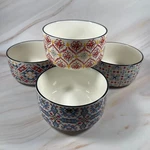 Set Of 4 Signature Stoneware Ceramic Food Serving Bowls Containers Soup Cereal. Fixed Price $33.99.