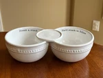 Mud Pie Double Dip Bowl W/spot For Light Up Decorative Sitter Sneak Snack. Fixed Price $19.99.