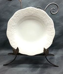 Set Of 8 Mikasa Parisian Ivy 9.5" Crystal Rimmed Soup Bowls White Embossed Vgc. Fixed Price $52.99.