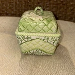 Anthropologie Square Dish Bowl Green W/ Spoon Sugar, Condiments, Sauce, Jelly. Fixed Price $7.50.