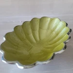 Julia Knight Peony 5-INCH Oval Bowl Pearlized Green Enamel Finish. Fixed Price $15.95.
