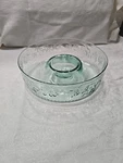 Hand Blown Studio Nova Glass Holiday Cheer Chip Dip Bowl.. Fixed Price $12.50.