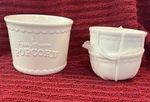 New Target Bullseye Playground White Ceramic Popcorn Bucket Bowls 3 Set. Fixed Price $17.00.