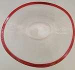 Walther Made Germany, Art Glass Clear Oval Bowl Pink Rim 2 Set.. Fixed Price $29.95.