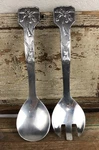 Vtg Mariposa Tropical Palm Tree Beach Salad Serving Fork Spoon Set Utensils 12. Fixed Price $32.77.