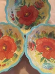 Pioneer Women, Flower Design Bowls, Set Of 4. Fixed Price $40.00.