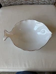 Euc, Vietri Italy Pesce Crema White Fish Shape Condiment Bowl Dish, 9 In.. Fixed Price $150.00.