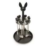 Berghoff Lover By 7PC Stainless Steel Coffee Spoon Set Black With Stand. Fixed Price $48.00.