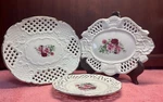 Vintage Formalities By Baum Bros. 3 Pc Tray Set With Gold Trimming. Fixed Price $25.00.