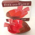 Vtg Fitz Floyd Bowl Candy Serving Dish You Melt My Heart Shaped. Fixed Price $14.25.