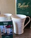 2 Belleek Cups Claddagh Hands Heart Crown 10 Oz Coffee Tea Mug Ireland Parian. Fixed Price $24.00.
